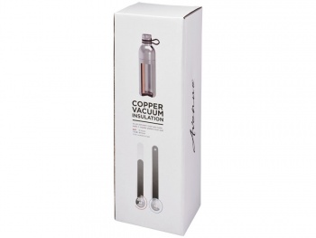 Медная спортивная бутылка с вакуумной изоляцией Koln объемом 590 мл, черный