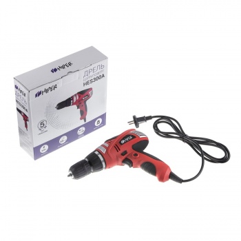 Шуруповерт сетевой HIPER HES300A, в коробке, 300Вт, 30Нм