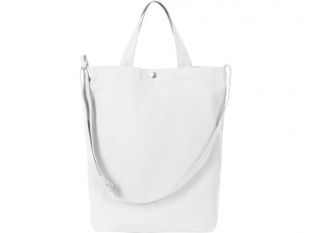 Сумка Helfer из хлопка на кнопке с регулирующейся лямкой, белый