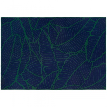 Плед In Leaf, синий с зеленым