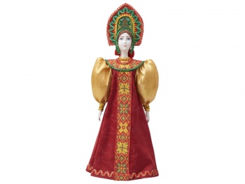 Подарочный набор: кукла фарфоровая, крем-мед, красный