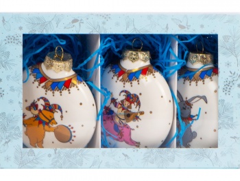 Набор новогодних шаров, 3 шт.