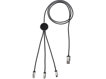 Кабель 3-в-1 с подсветкой логотипа "Ion", черный