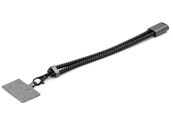 Ремешок-держатель для телефона с зарядным кабелем USB-C - USB-C «Lany Wristband Charge Eco», серый