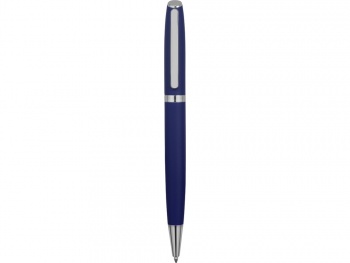 Ручка металлическая шариковая «Flow» soft-touch, темно-синий/серебристый