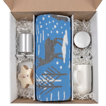 Набор Sever с пледом и кружкой, синий