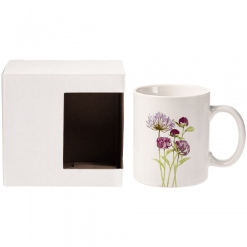 Коробка для кружки с окном, белая