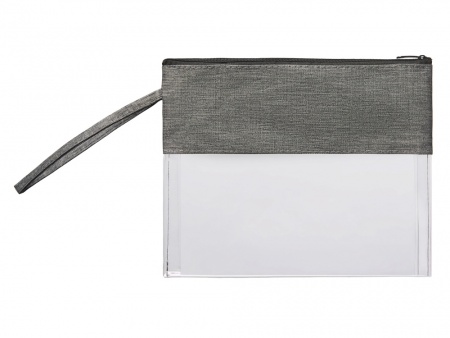 Косметичка из PVC и ткани "Leony", прозрачный/темно-серый