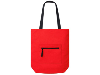 Сумка на молнии Zipper  Neo из хлопка 280 г c карманом на молнии спереди, красный