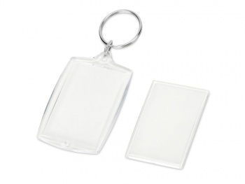 Брелок с возможностью вставки фотографии или рекламного мини-постера, прозрачный
