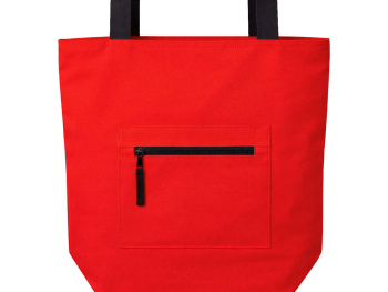 Сумка на молнии Zipper  Neo из хлопка 280 г c карманом на молнии спереди, красный