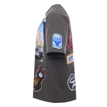 Футболка оверсайз STAN хлопок 240, 56_CCCР, Оливковый хаки,  (36)  (50/L)