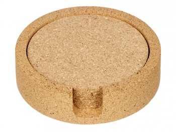 Набор костеров из пробки на подставке из пробки "Krock"