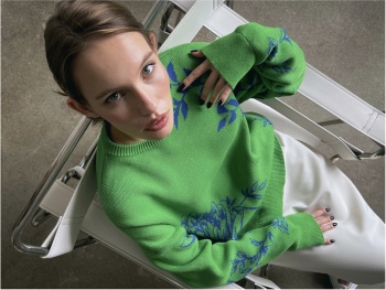 Джемпер «Хризантема» зеленый. Varvara