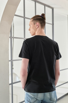Футболка унисекс хлопок 150, 52, Чёрный,  (20)  (50/L)