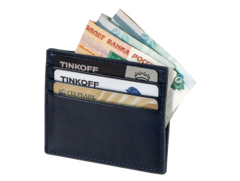 Картхолдер для 6 пластиковых карт с RFID-защитой "Fabrizio", синий