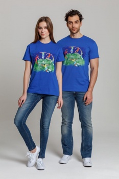 Футболка «Футбол via Матисс» 190, ярко-синяя