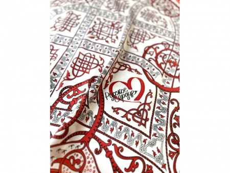 Платок "Русское сердце" 100% шёлк