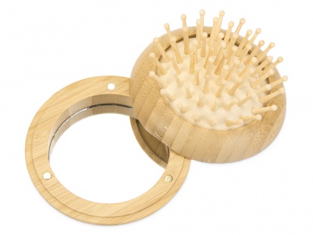 Расческа с зеркалом из бамбука "Daisy", натуральный