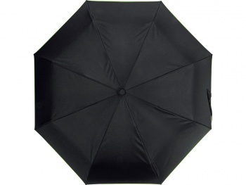 Зонт-полуавтомат складной Motley с цветными спицами, черный/зеленое яблоко