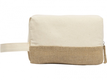 Косметичка "Jute" с ручкой из хлопка и джута, натуральный