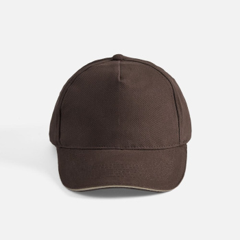 Бейсболка Long Beach, коричневая с бежевым