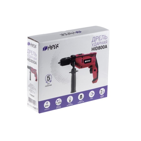 Дрель ударная HIPER HID800A, в коробке, 800Вт