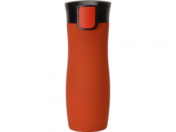 Вакуумная термокружка с кнопкой Streamline, Waterline, soft-touch, тубус, красный