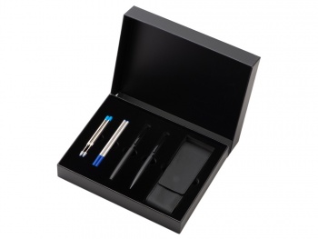 Подарочный набор ручек "Dumas": ручка шариковая и роллер, 4 стержня (2 шариковых, 2 роллера), футляр