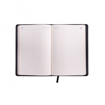 Ежедневник недатированный портфолио Mark, А5, черный, кремовый блок, золотой срез