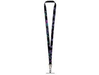 Ланъярд 2,5 см под сублимацию с большим карабином и металлическим держателем для телефона