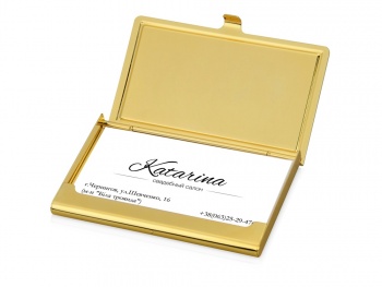 Визитница «Белуччи», золотистый глянцевый (Р)