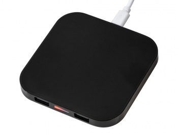 Беспроводная зарядка «Tile» с 2 USB-A, 5 Вт, черный