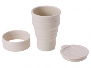 Силиконовый складной стакан "GoCup", бежевый