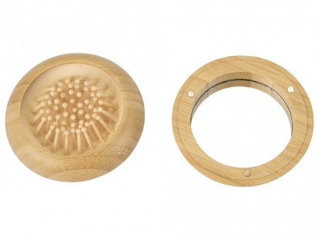 Расческа с зеркалом из бамбука "Daisy", натуральный