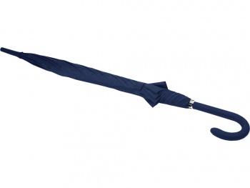 Зонт-трость полуавтомат с прорезиненной ручкой, темно-синий