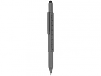 Ручка шариковая металлическая "Tool", серый. Встроенный уровень, мини отвертка, стилус