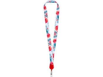 Ланъярд 2 см с ретрактором, красный