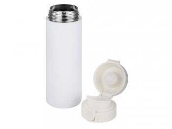 Вакуумная термокружка Waterline c кнопкой «Guard», 400 мл, белый (P)