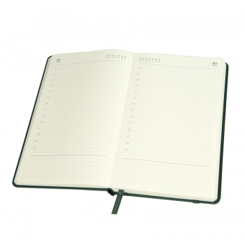 Ежедневник недатированный Ellie, А5, зеленый, кремовый блок, без обреза