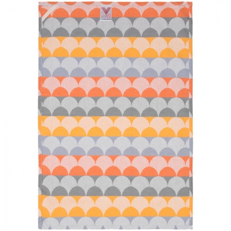Полотенце кухонное Lamella, серое с оранжевым