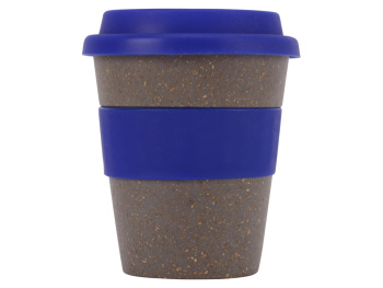 Стакан с силиконовой крышкой "Cafe", темно-синий