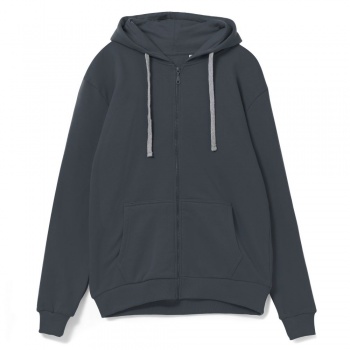 Толстовка на молнии с капюшоном Siverga, темно-серая (графит)