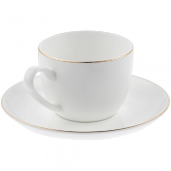 Кофейная пара Select, белая с золотистой отводкой