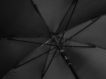 Зонт-трость Reviver с куполом из переработанного пластика, черный