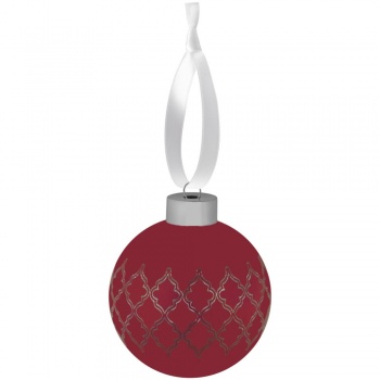 Елочный шар King с лентой, 8 см, красный