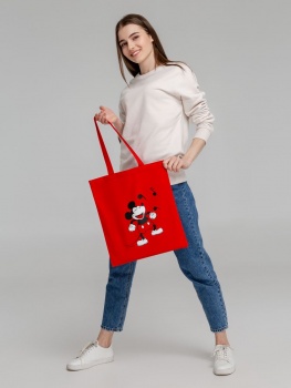 Холщовая сумка «Микки Маус. Sing With Me», красная