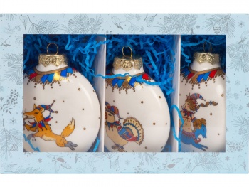 Набор новогодних шаров, 3 шт.