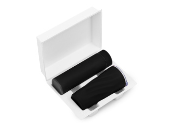 Подарочный набор "FAMILY" с термосом и термокружкой, черный