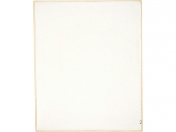 Плед Marigold из флиса из вторичного ПЭТ и искусственного меха, бежевый/белый